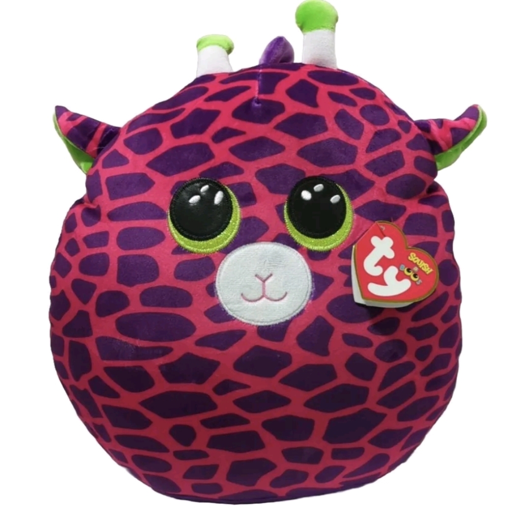 TY GILBERT GIRAFFE The Squish-A-Boos Collection Soft Toy Plush Cushion 14"